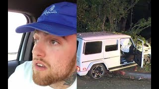 Mac Miller Turns into a TRACK STAR and RUNS home after CRASHING his Mercedes G wagon [upl. by Ytisahcal]