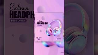 🎧Headphones Post Design in photoshop  graphic design tutorials [upl. by Udall]