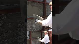 Stucco troweling howto construction concrete shortsfeed skilledtrades smoothstucco diy [upl. by Atthia]