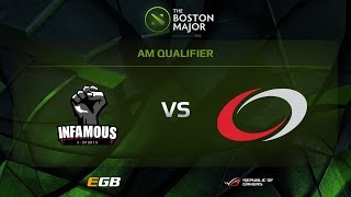 Infamous vs coL Game 1 Boston Major AM Qualifiers [upl. by Annahsed31]