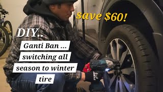 Install winter tire on my 2017 Kia Sortage winter canada [upl. by Iharas]