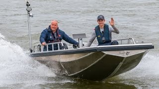 Offenes 450m Aluboot  Testfahrt auf dem Rhein  4K Aufnahmen mit der SONY FDR X1000V [upl. by Mcmahon]