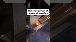 Fish scale pattern of double wire feeding laserweldingmachine welding lasercleaning [upl. by Nahama]