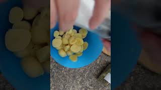 Air Fryer Sliced Canned Potatoes shorts [upl. by Savanna]