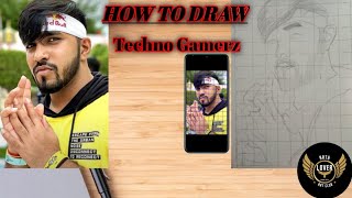 How to Draw Techno Gamerz with Grid  video technogamerz artdrawing AyushTheArtist5120 [upl. by Irim]