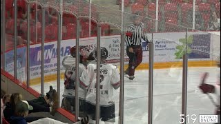 GOJHL  Stratford Warriors vs Ayr Centennials [upl. by Aeirdna]