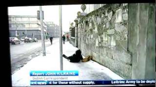 Guy falls on ice  RTE News 080110 [upl. by Aliuqat]