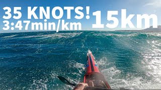 15km Surfski Downwind 347minkm average [upl. by Hanny]