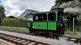 Riding on the ChiemseeBahn Chiemsee Steam tram in Bayern DE 28082021 4K60 [upl. by Airamalegna]