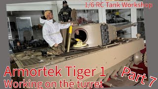 16 scale  Armortek Tiger 1Part 7 turret details and detailed side loaders hatch [upl. by Agace]