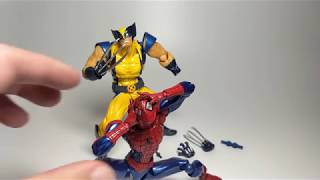 Wolverine  SpiderMan  Revoltech Update  Loose Joints Action Figures [upl. by Andrew347]