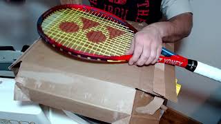 How to Stencil a Logo on your Tennis Strings  Yonex Vcore 98 [upl. by Ahsekar]