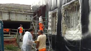 TAIVER INT quotTAI 10quot spruzza BASF Masterseal in cantiere Gattamelata con IAT  07 Settembre 2011 [upl. by Werby]