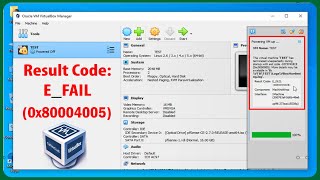 How to FIX ERROR Result Code EFAIL 0x80004005 in Virtualbox [upl. by Pavel]