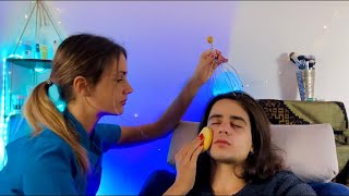 Trattamento asmr estetico sul cliente 💆  ASMR ITA  Real person pampering session [upl. by Gnahk]