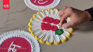 Best Rangoli Tricks by Sangeeta Deepavali Sankranti Dhanteras and Diwali Simple Rangoli [upl. by Leddy]