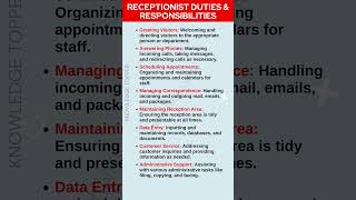 Receptionist Job Duties and Responsibilities [upl. by Annodahs490]