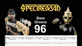 SPECTREMAN TV Show How to Play Bass Groove Cover with Score amp Tab Lesson [upl. by Jerrie309]