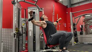 Chest Exercise  Cuffed Incline Cable Seated Fly [upl. by Ihel]