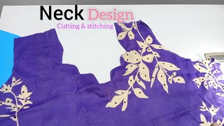 Neck design cutting and stitching  Easy neck design cutting amp stitching tutorial [upl. by Charissa]