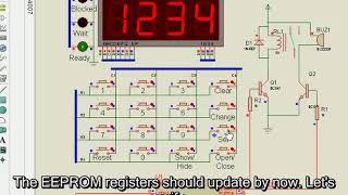 Password Based Keypad Door Lock Using Atmega16  Simulation output of Changing the password [upl. by Queena477]