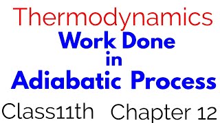 Work done in Adiabatic Process Thermodynamics Class 11 Chapter 12 Physics [upl. by Oiramat119]