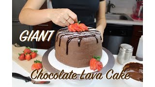 Giant Chocolate Lava Cake  CHELSWEETS [upl. by Nave]