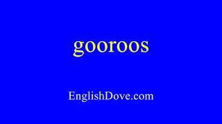 How to pronounce gooroos in American English [upl. by Saimon]