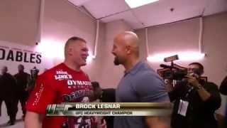 Brock Lesnar meets The Rock backstage on UFC [upl. by Elsa749]