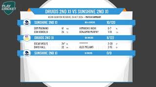 Druids 2nd XI v Sunshine 2nd XI [upl. by Saddler]