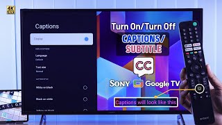 Sony Google TV How to Turn Subtitles ON  OFF With or Without Remote Button [upl. by Karney]