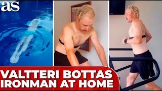 F1 DRIVER VALTTERI BOTTAS breaks the Internet after completing IRONMAN CHALLENGE at HOME [upl. by Picker]