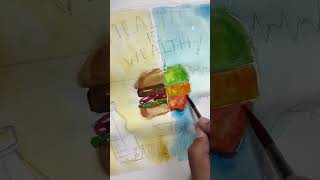 Stop eating junk food poster painting junkfood fastfood creative art shortsart idea easyart [upl. by Ollopa]