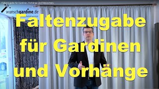 Faltenzugabe für Gardinen Vorhänge und Dekoschals [upl. by Nicolette542]