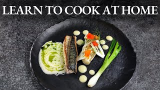 Fine dining MACKEREL RECIPE  Fennel Sauce amp Apple Puree [upl. by Ammon]