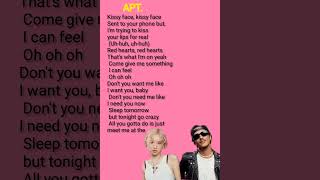 apt rose and bruno mars lyrics apt rosé song lyrics brunomars [upl. by Aloz]