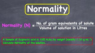 Normality Calculation  Chemistry [upl. by Behre]