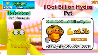 I Got Goliath Ghost Billion Hydra Pet amp Arm Wrestle Simulator Roblox 101 [upl. by Fermin]