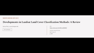 Developments in Landsat Land Cover Classification Methods A Review  RTCLTV [upl. by Adnarb]