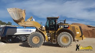 CATERPILLAR 980M WHELL LOADER Loading Trucks caterpillar heavyequipment digger truck [upl. by Kalie311]