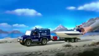 PLAYMOBIL  Coche de Policía con Lancha Español [upl. by Cully994]