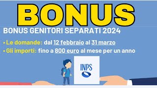 Bonus genitori separati in stato di bisogno domanda e requisiti INPS Novità inps [upl. by Leno169]