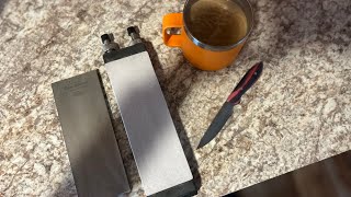 Free Hand Sharpening with Shapton Glass Stonesjoecalton1449 1095 Carter Necker [upl. by Haroldson]