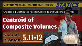 Chapter 5  Distributed Forces Centroids EXAMPLES 511 512  Centroid of Composite Volumes [upl. by Court297]