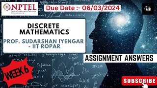 Discrete Mathematics week 6 assignment answers  NPTEL 2024 JanApril  Learn in brief [upl. by Eire]