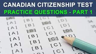 CANADIAN CITIZENSHIP TEST  PRACTICE QUESTIONS  PART 1 [upl. by Baumbaugh]