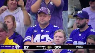 Missouri K Harrison Mevis kicks 61 yard FG with no time left to shock Kansas State [upl. by Zilevi]