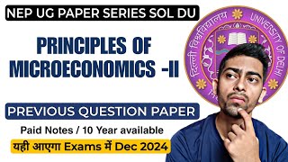 Principles of Microeconomics2 Previous Year Paper NEP UG Sol DU Microeconomics Question paper Dec [upl. by Ave232]