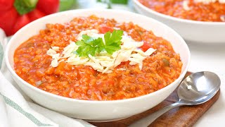 Easy Stuffed Pepper Soup  Delicious Fall Comfort Food [upl. by Dnumyar384]