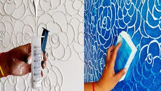 12 wall painting ideas  Using injection make wall texture design [upl. by Enitsirc]